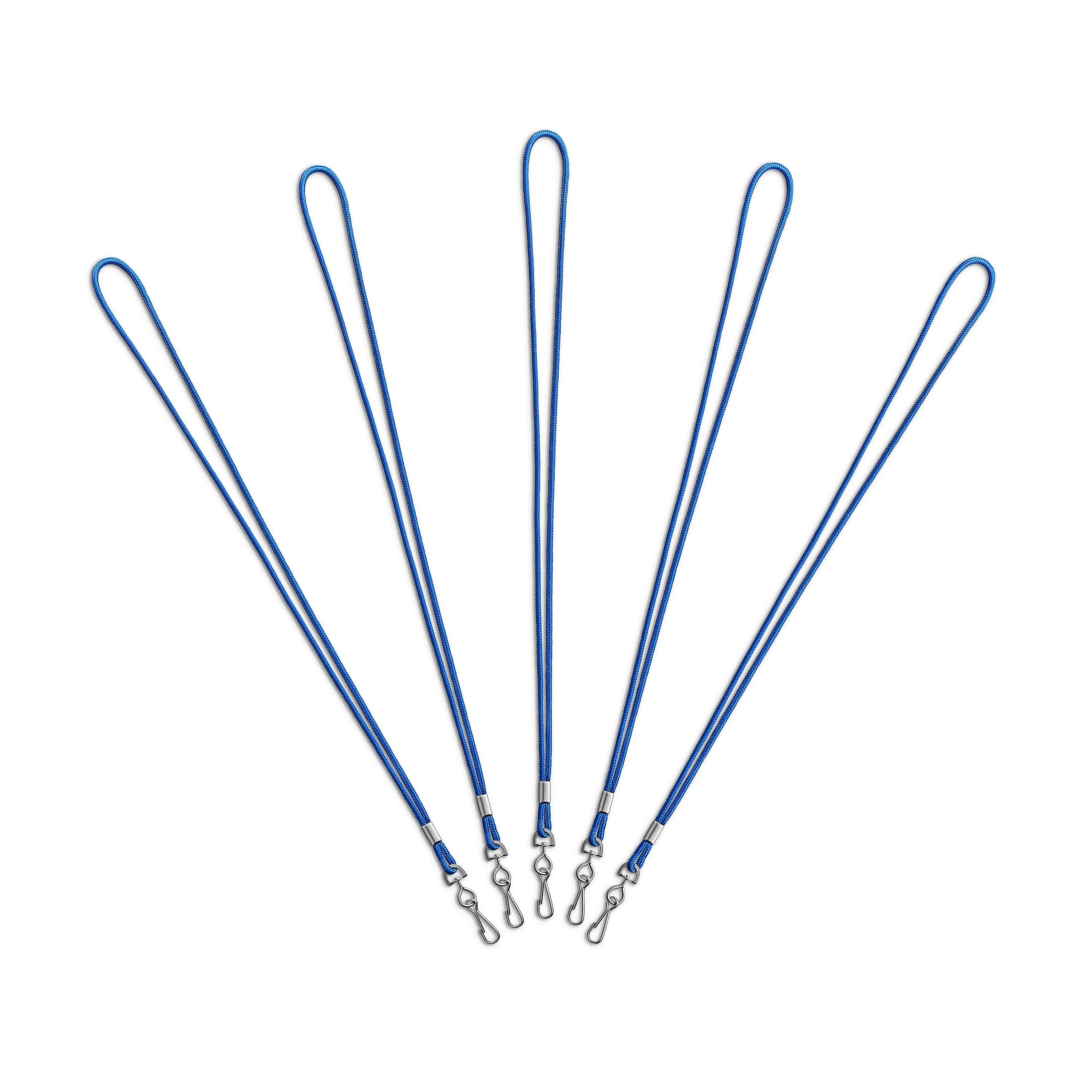 Staples Lanyards with Swivel Clip, 36" Length, Nylon, Blue, 5/Pack (20228-US)