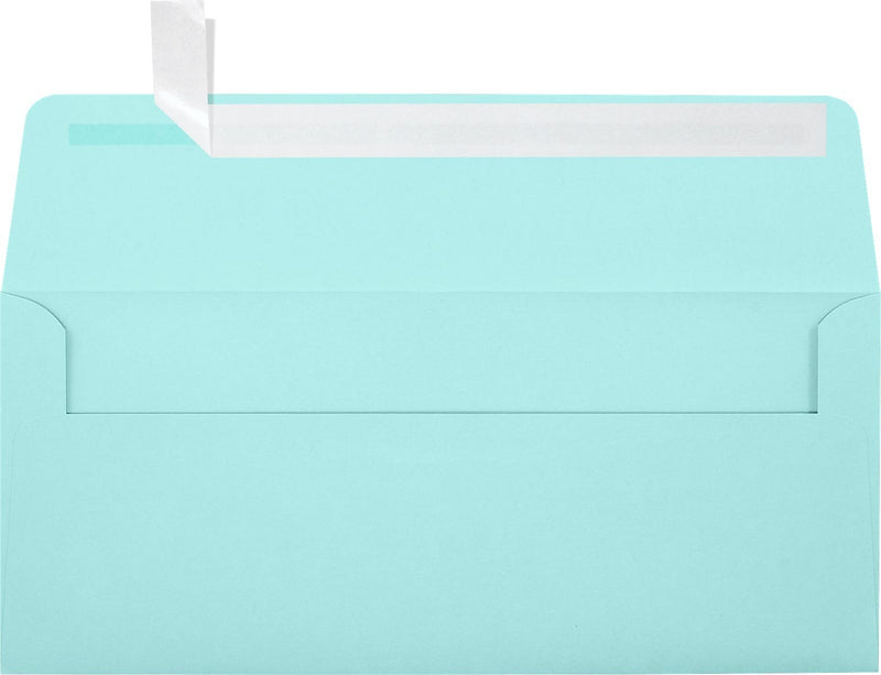 JAM Paper #10 Self Seal Booklet Envelopes, 4 1/8" x 9 1/2", Seafoam Blue, 50/Pack (LUX-4860-113-50)