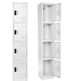 AdirOffice 72"H 4-Tier White Storage Locker (ADI629-204-WHI-DL)