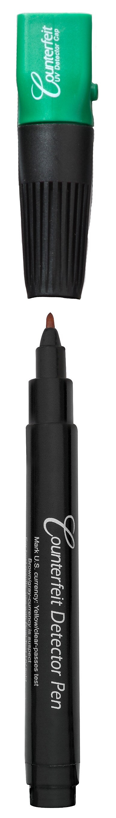 Dri Mark Dual Detector Counterfeit Pens with UV LED Cap, Black (351UVB)
