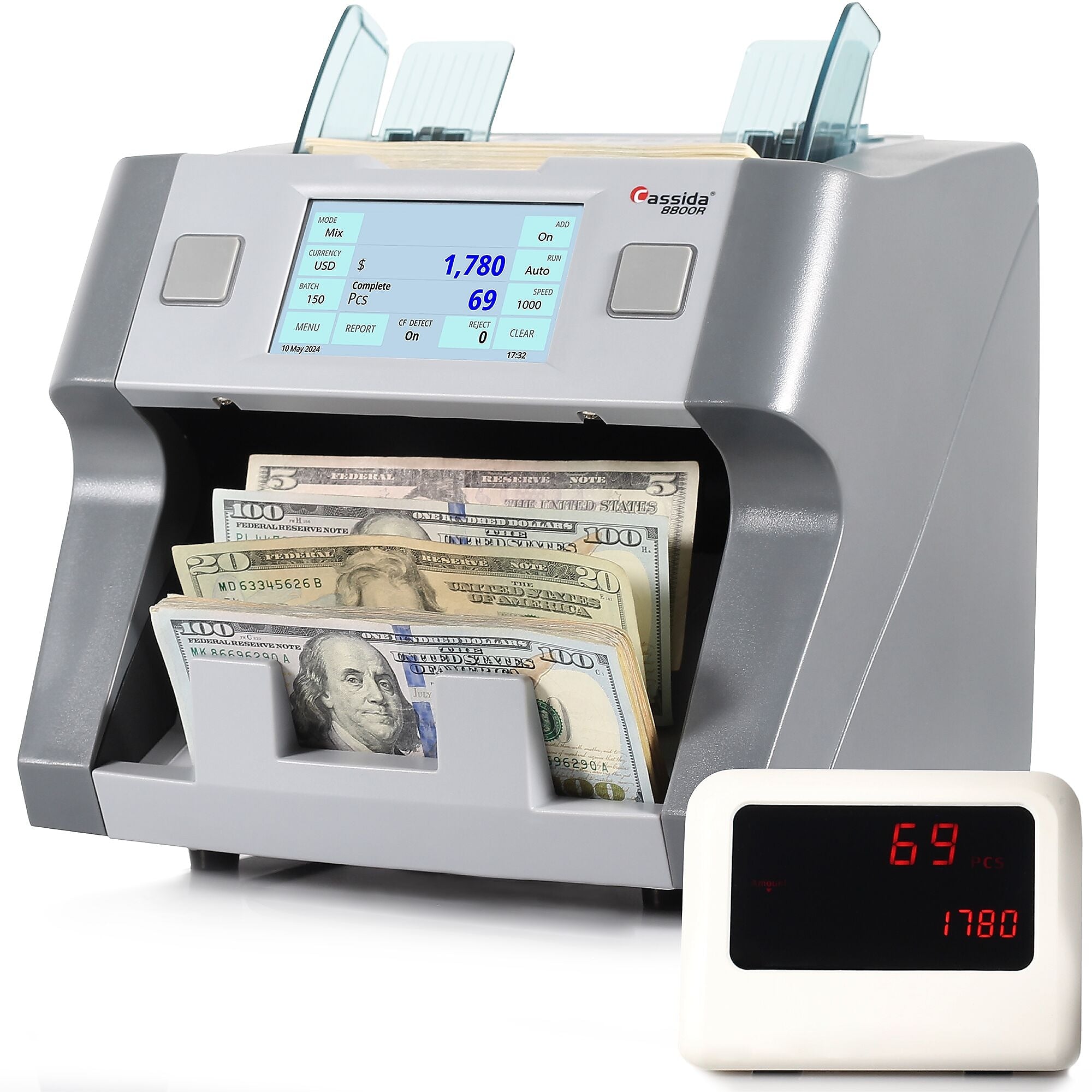 Cassida 8800R V2 Bill Counter, Gray
