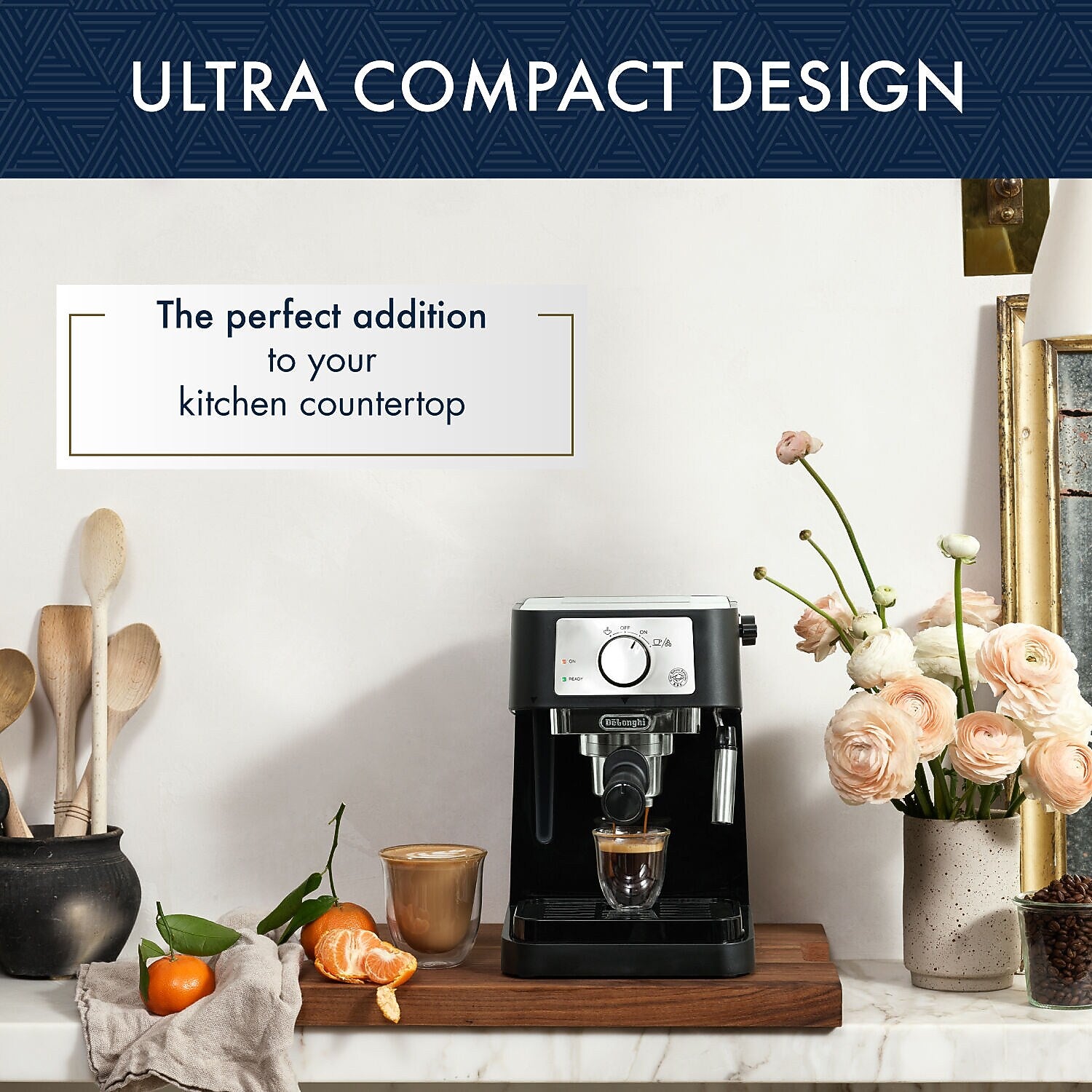 De'Longhi Stilosa 2-Cups Steam Espresso Machine, Black (EC260BK)