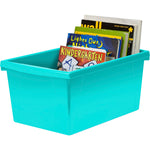 Storex Plastic Medium Classroom Storage Bin, 16.75"x 11.87"x 8.28", Teal, Pack of 2 (STX61478U06C-2)