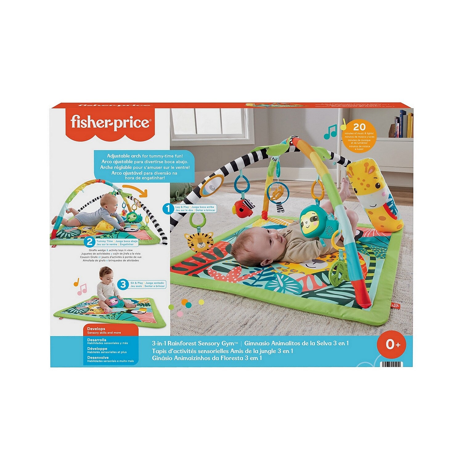Fisher-Price 3-in-1 Rainforest Sensory Gym (HJW08)