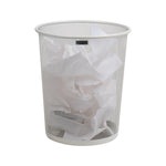 Mind Reader Metal Mesh Trash Can Without Lid, 4.4 Gallon, White (1CIRGA-WHT)