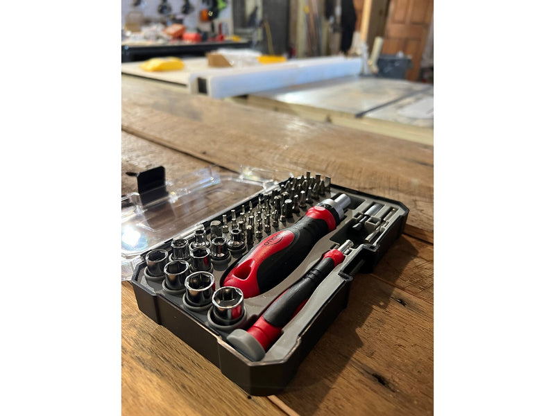 Apollo Tools 55-Piece Metric Tool Set, Black/Red (DT5024)