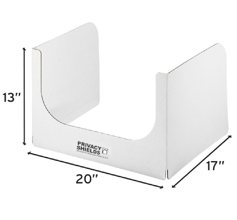 Classroom Products Foldable Cardboard Freestanding Privacy Shield, 13"H x 20"W, White, 40/Box (WS1340 WH)
