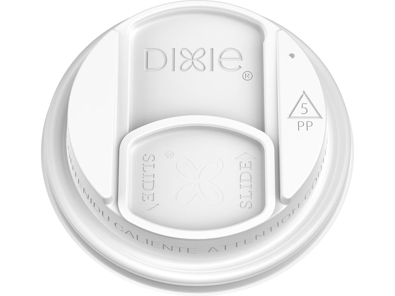 Dixie Reclosable Polypropylene Lid, 10/12/16/20 oz. Cup, White, 1000/Carton (DSL9542)