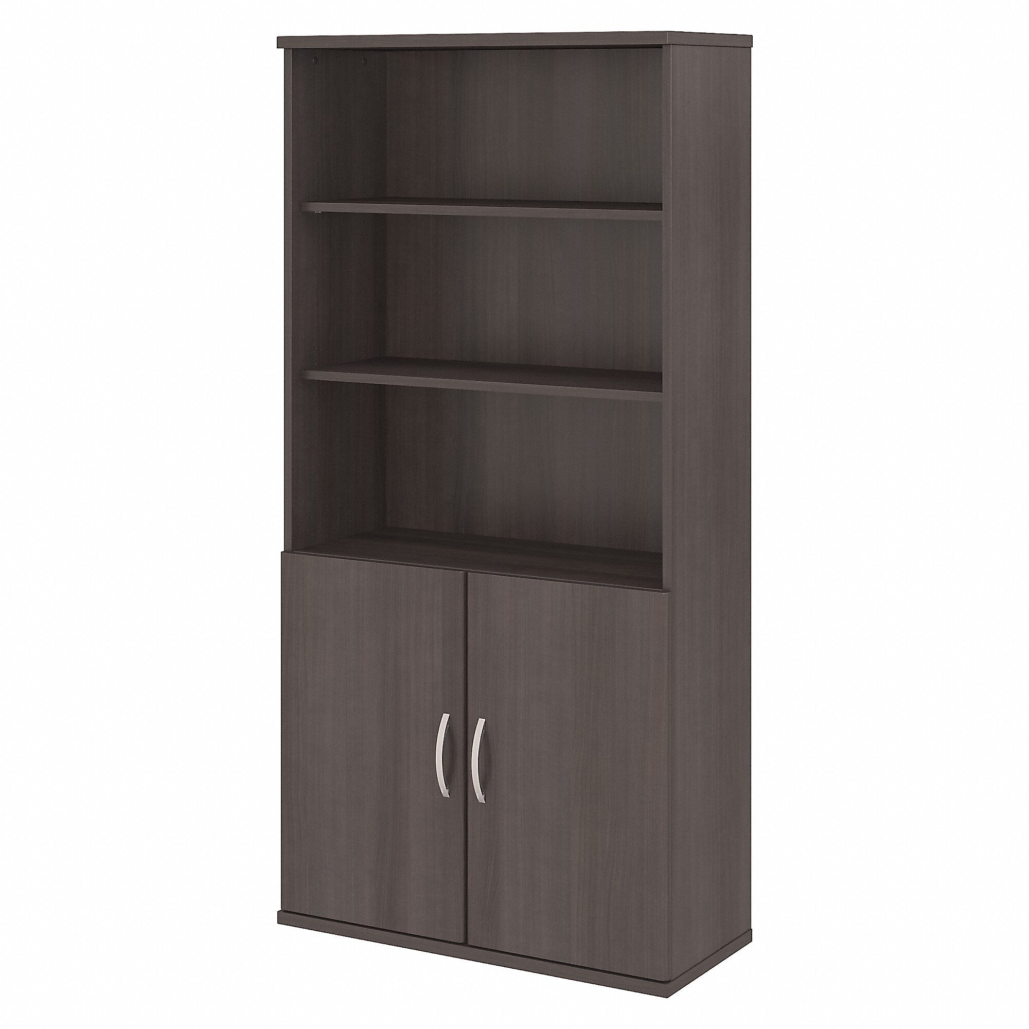 Bush Business Furniture Studio C 73"H 5-Shelf Bookcase with Adjustable Shelves, Storm Gray Laminated Wood (STC015SG)