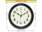 Infinity Instruments Nostalgic Wall Clock, Plastic/Glass, 9.5"Dia. (20306BK-4544)