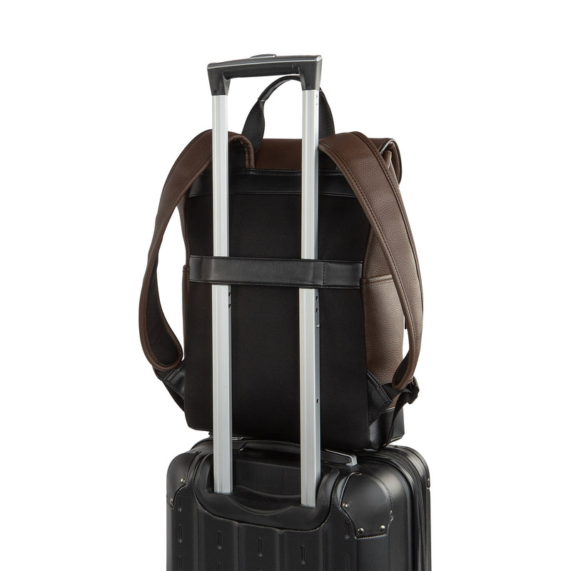 Bugatti Central Laptop Backpack, Medium, Brown (BKP2434BU-BROWN)