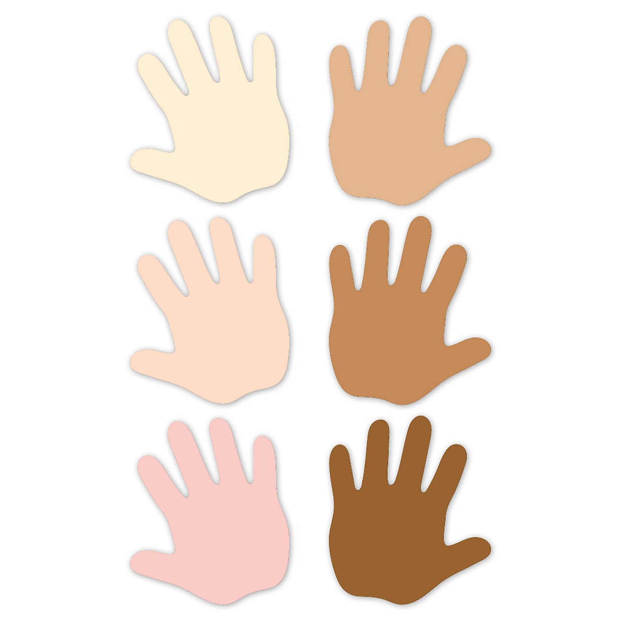 Creative Teaching Press Multicultural Hands Designer Cut-Outs, 36/Pack, 3 Packs/Bundle (CTP10593-3)