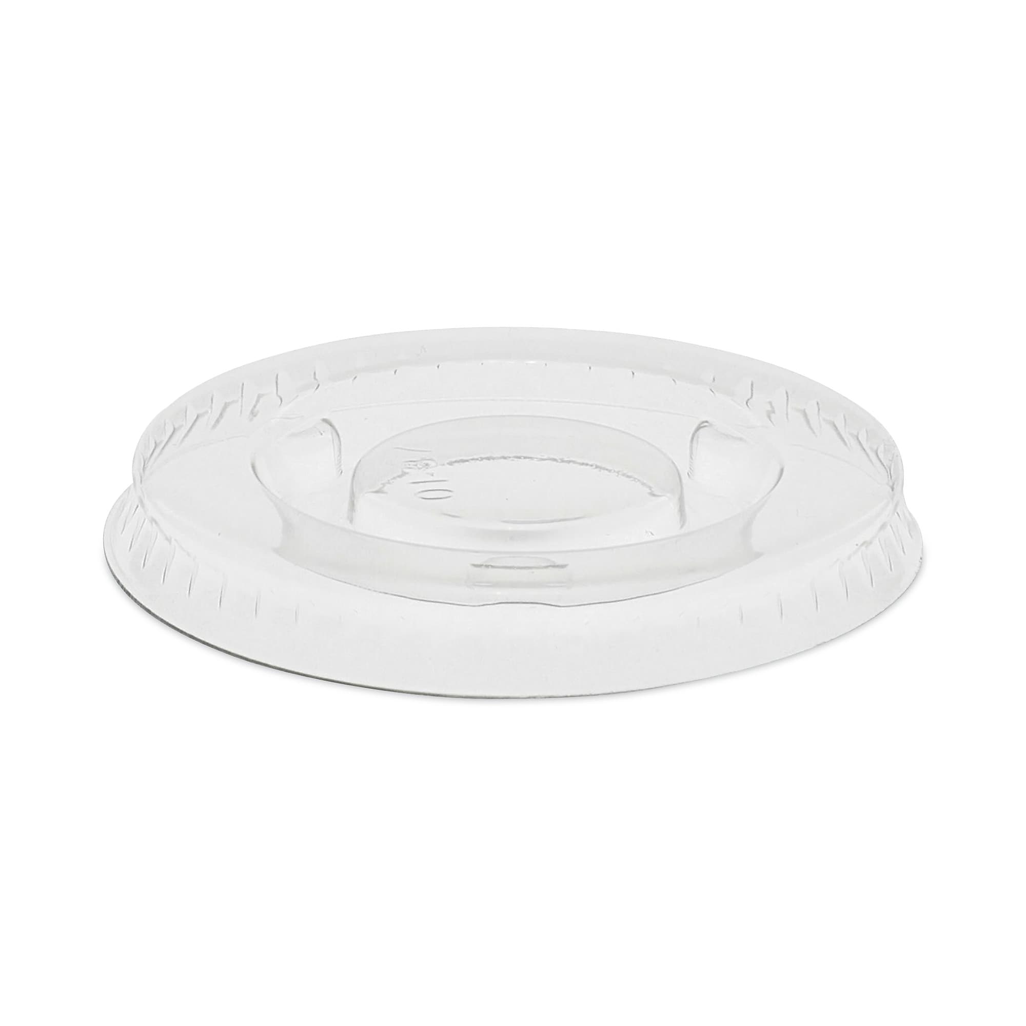 Pactiv Evergreen Portion Cup Lids, Fits 0.5 oz to 1 oz Cups, Clear, 100/Sleeve, 25 Sleeves/Carton