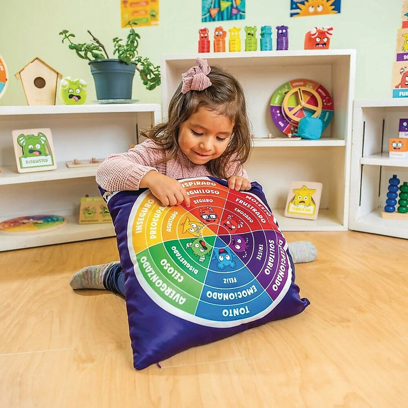 Open the Joy Social Emotional Learning Bundle Weighted Pillow with Emotion Wheel, Multicolored (LR4673)