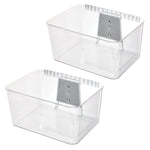 iDESIGN Wall Mounted Large Stackable Plastic Storage Bin, 8" x 15"x 12.5", Clear, 2/Pack (29170M2)