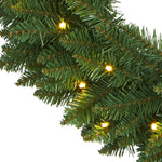 Nearly Natural 24-in Green Pine Artificial Christmas Wreath with 35 Clear LED Lights (W1110)