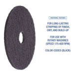 Boardwalk 12" Stripper Floor Pad, Black, 5/Carton (BWK4012BLA)