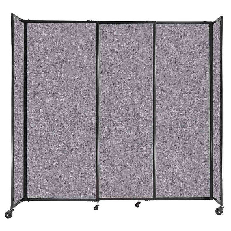 Versare ShieldWall Folding Mobile Room Divider, 82"H x 86"W, Cloud Gray Fabric (DS1911008-1)