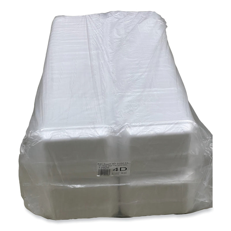 GEN Meat Trays, #4D, 9.47 x 7.12 x 1.32, White, 500/Carton