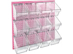 Azar 24" x 24" Pegboard 12 Small Bucket Accessory Organizer Kit, Pink, Each (700617-PNK)