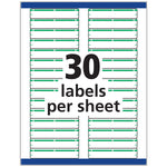 Avery TrueBlock Laser/Inkjet File Folder Labels, 2/3" x 3-7/16", White/Green, 1,500 Labels/Pack (5866)