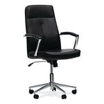Alera Fixed Arm Leather Task Chair, Black (ALEWS4116)