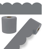 Carson-Dellosa Scalloped Bulletin Board Border, 2.25 x 65, Steel Gray (108539)