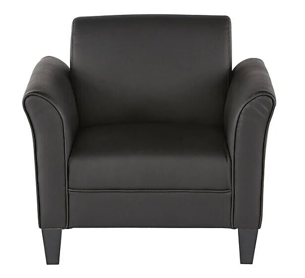 Alera Reception Lounge Series Leather Club Chair, Black (ALERL23LS10B)