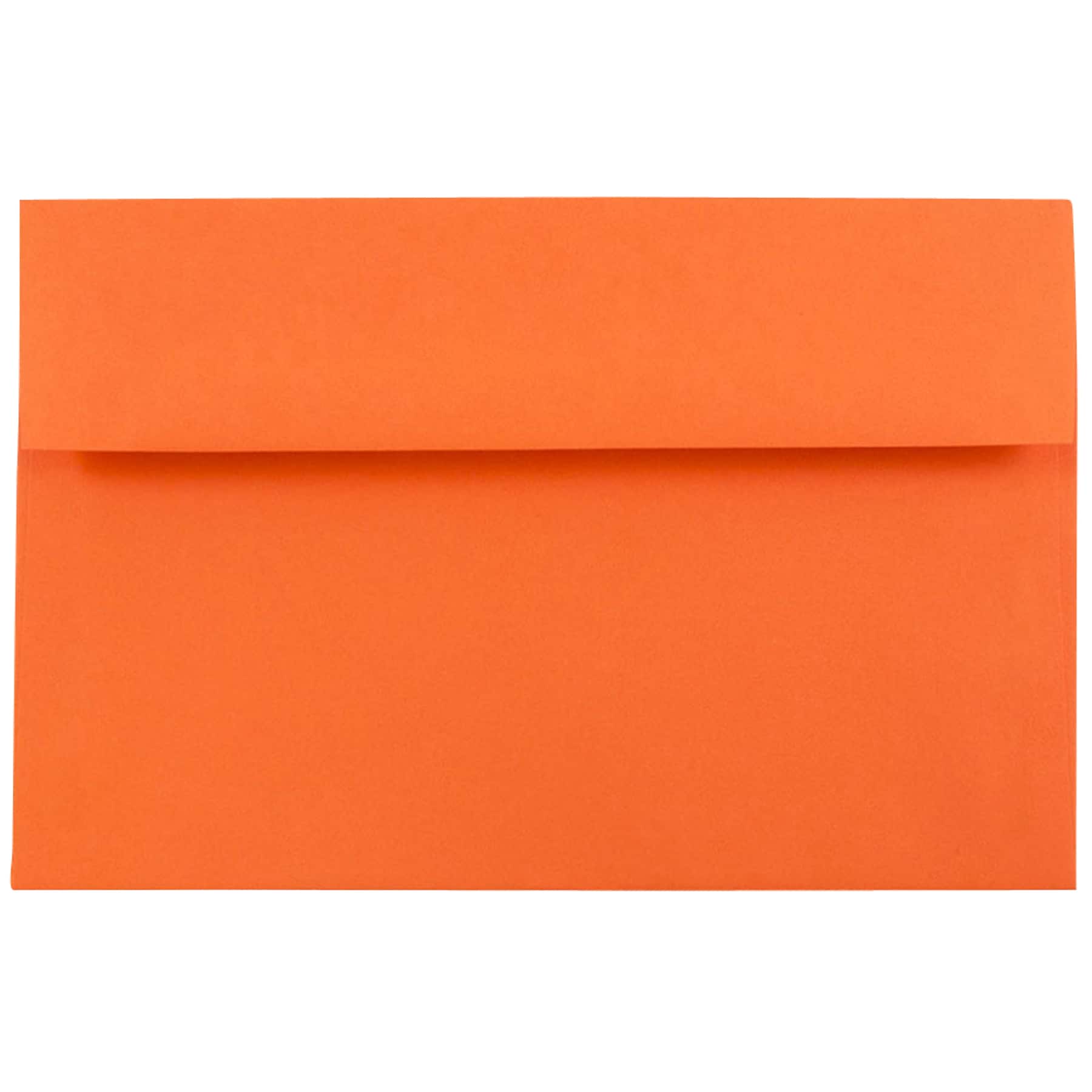 JAM Paper A8 Booklet Envelope 5 1/2" x 8 1/8", Orange, 100/Pack (95740d)