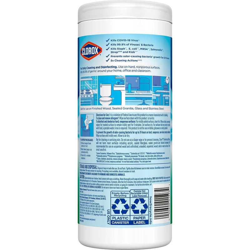 Clorox Disinfecting Wipes, Fresh Scent, 35 Wipes/Container, 12/Carton (01593)