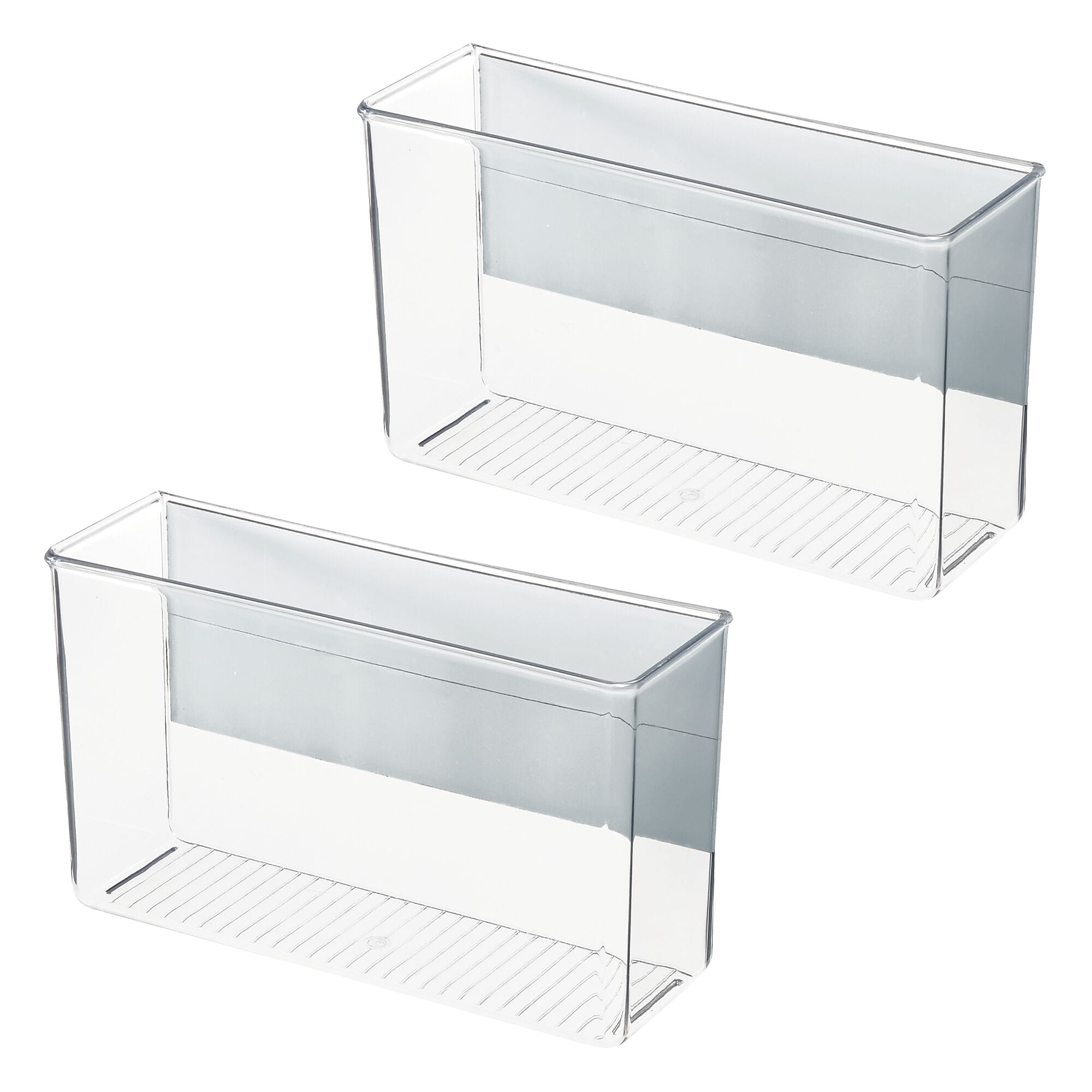 iDESIGN Magnetic Plastic Storage Bin, 6.5" x 3"x 11", Clear, 2/Pack (28016M2)
