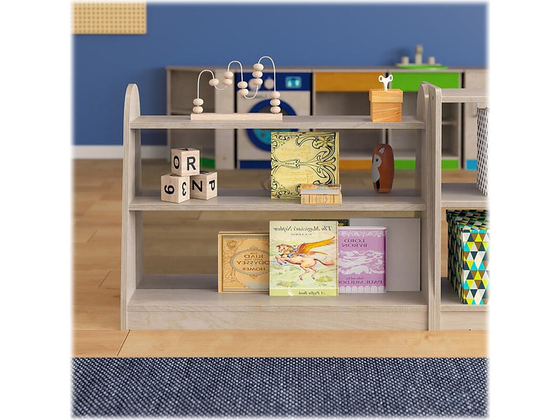 Flash Furniture Bright Beginnings 4-Section Storage Unit, 24.5"H x 31.5"W x 11.75"D, Brown (MK-KE19233-GG)