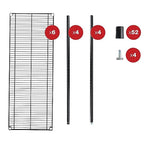 Alera Commercial Wire Shelving, Six-Shelf, 48w X 18d X 72h, Black