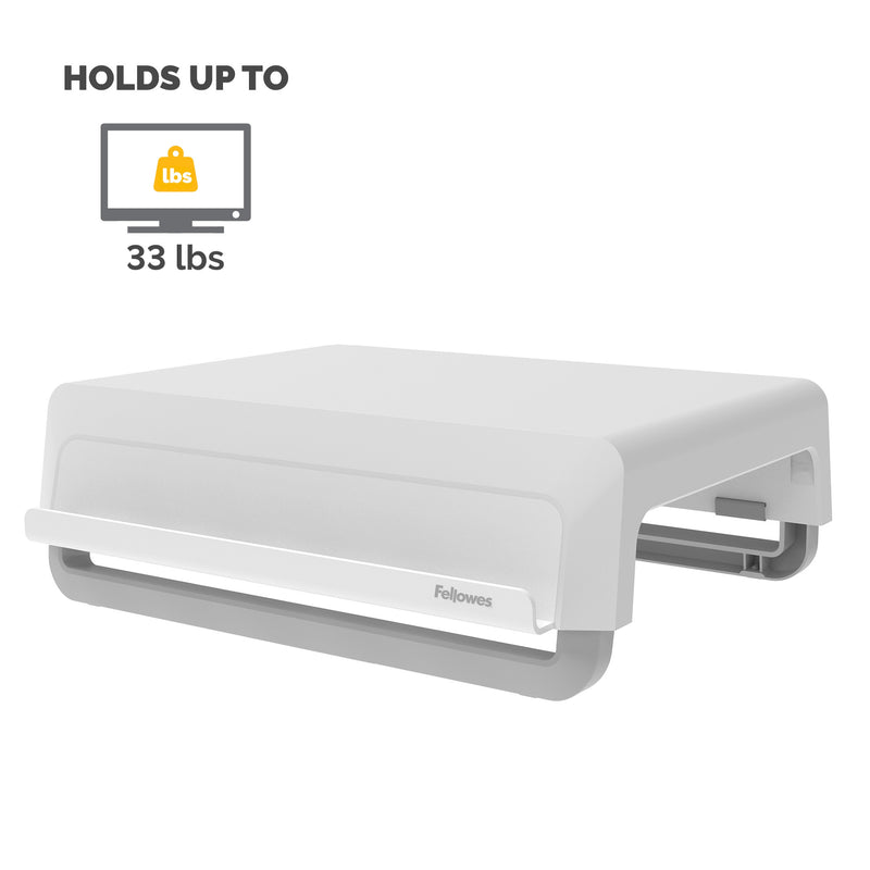 Fellowes Breyta Collection Adjustable Monitor Stand, White (100098565)