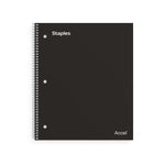 Staples Premium 2-Subject Notebook, 8.5" x 11", College Ruled, 120 Sheets, Black (TR58310)