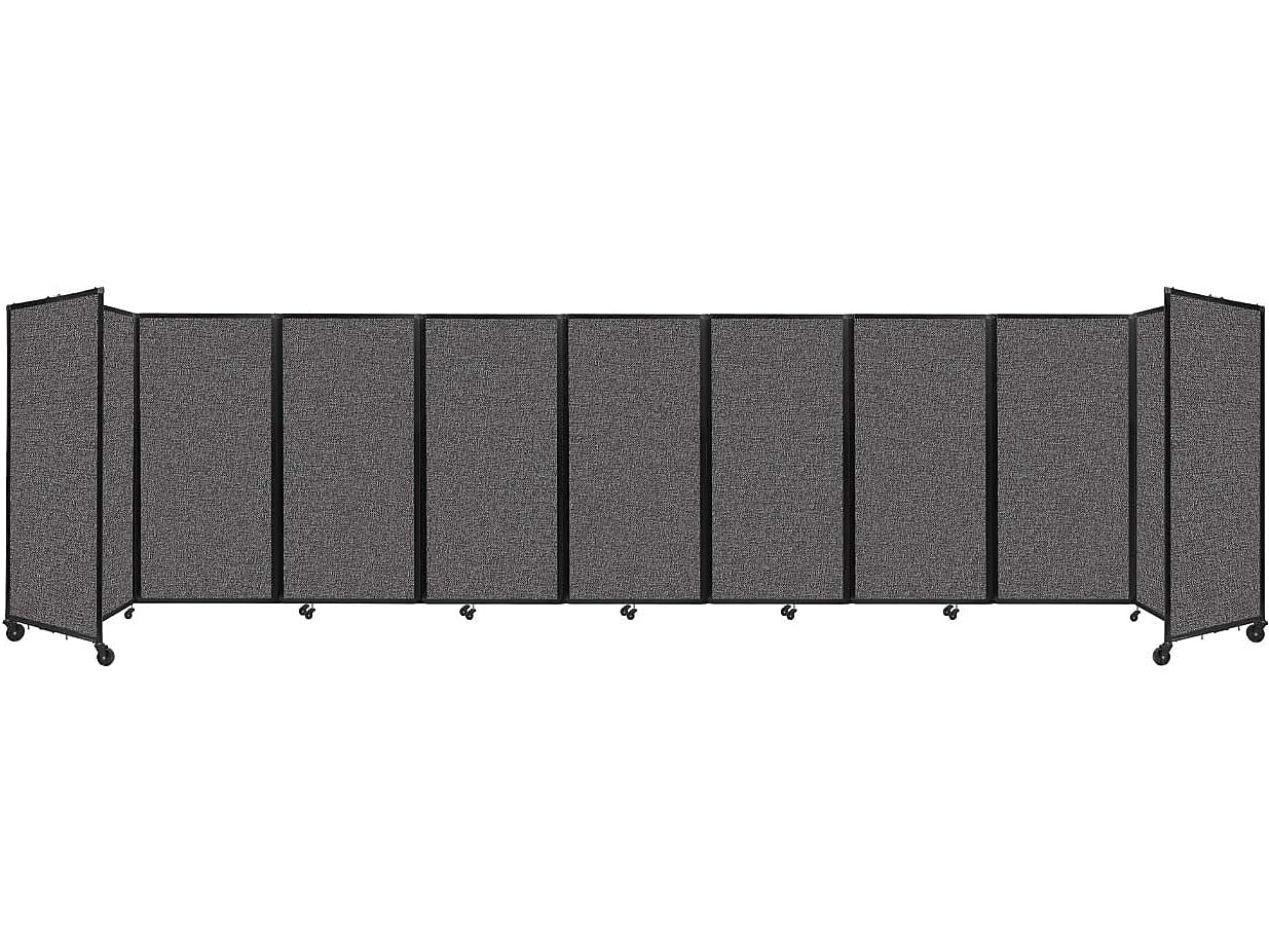 Versare The Room Divider 360 Freestanding Folding Portable Partition, 72"H x 300"W, Charcoal Gray Fabric (1172907)