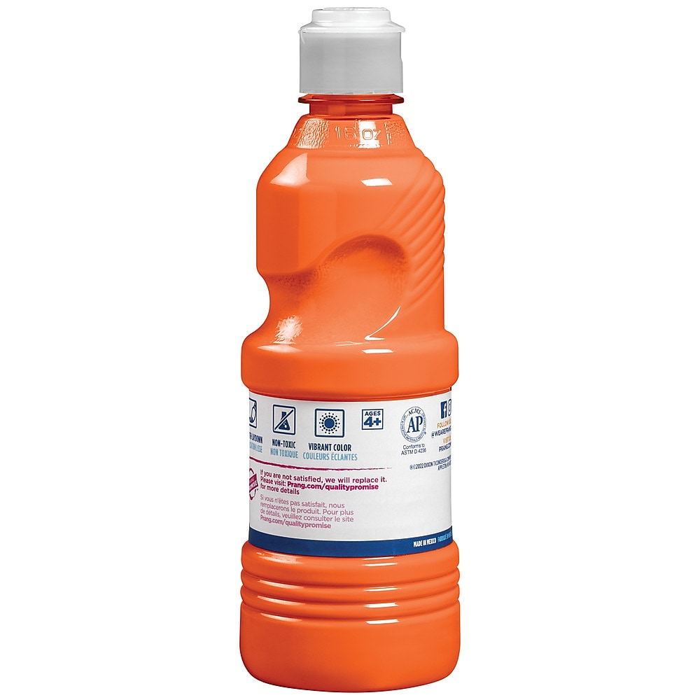 Prang Ready-to-Use Washable Tempera Paint, Orange, 16 oz. (21602)