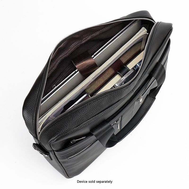 SaharaCase Leather Briefcase, Laptop Compatible, Black (LT00081)