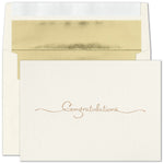 "Golden Congratulations" Card w/ Gold Lined Ivory Taffeta Envelope, 100/BX