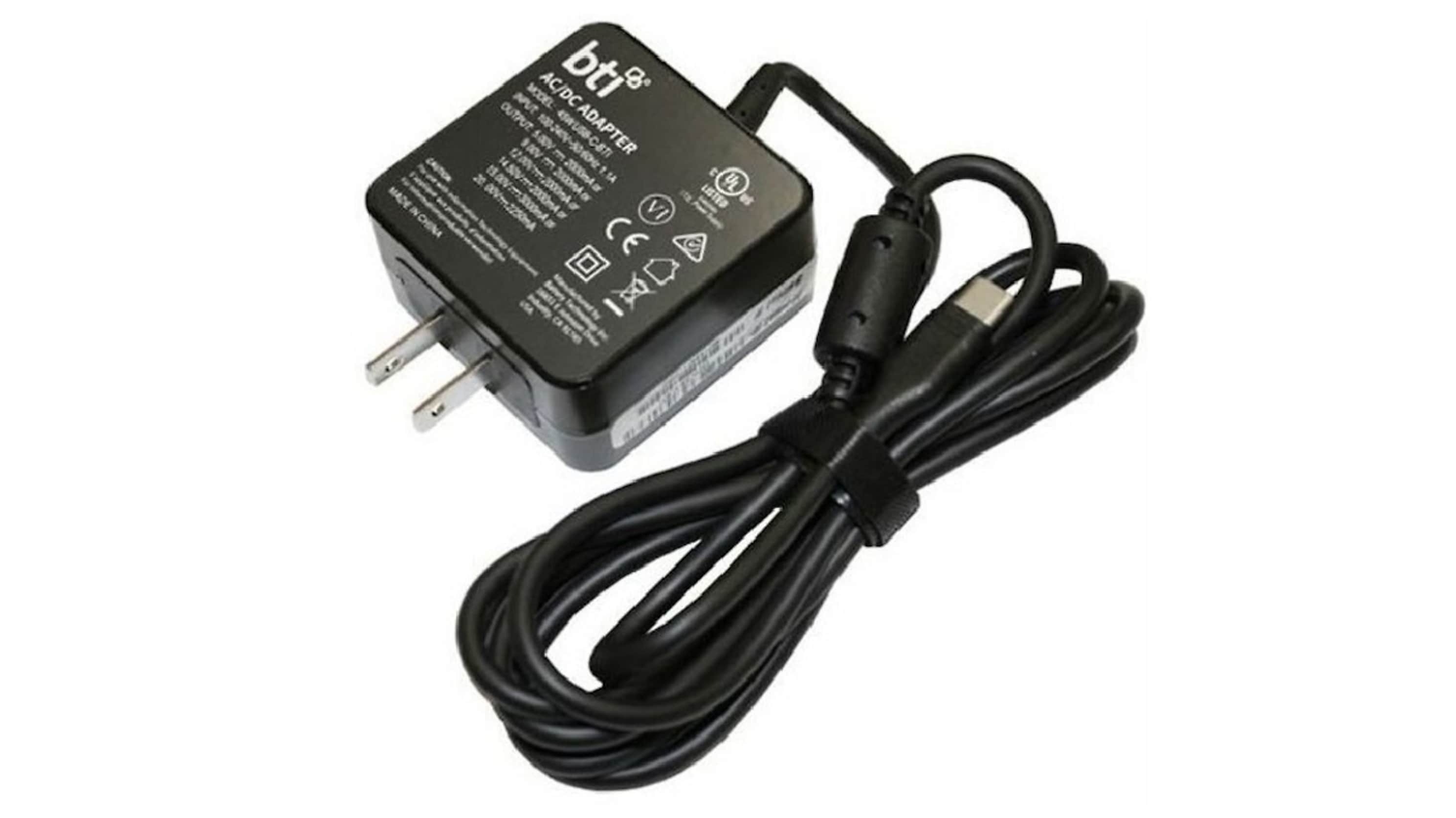 BTI 45W Type-C Laptop Adapter & Charger for Lenovo IdeaPad Duet 3, Black (5A10W86260-BTI)
