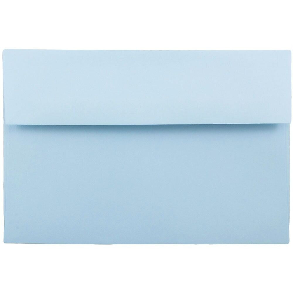 JAM Paper A8 Booklet Envelope 5 1/2" x 8 1/8", Baby Blue, 100/Pack (155630d)