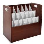 AdirOffice 21-Slot Mobile Roll File, 28.5"H x 30"W x 15.75"D, Mahogany (625-MA-KIT1)