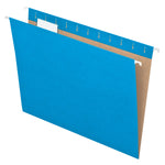 Pendaflex Recycled Hanging File Folders, 1/5 Tab, Letter Size, Blue, 25/Box (81603)