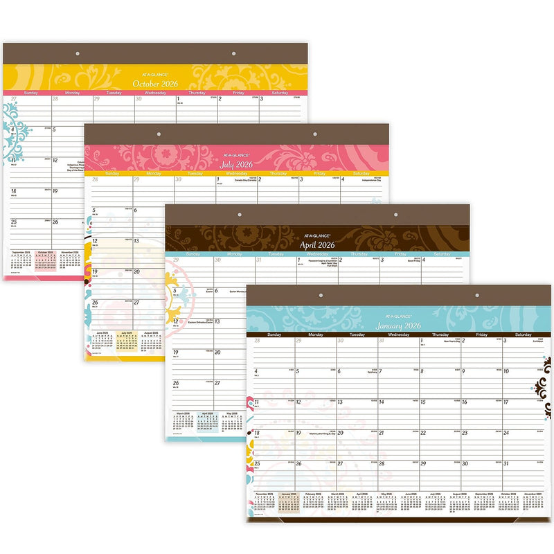 2026 AT-A-GLANCE Suzani 21.75" x 17" Monthly Desk Pad Calendar (SK17-704-26)