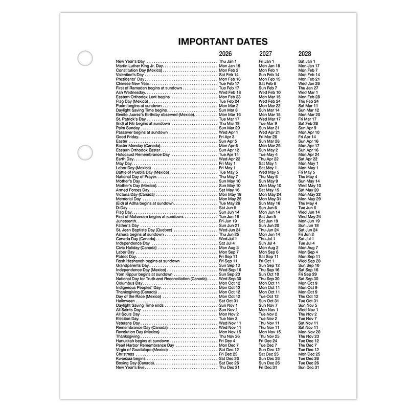 2026 AT-A-GLANCE 3.75" x 3" Daily Calendar Refill Pages, White/Black (E919-50-26)