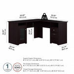 Bush Furniture Cabot 60"W L Shaped Computer Desk with Storage, Espresso Oak (WC31830K)