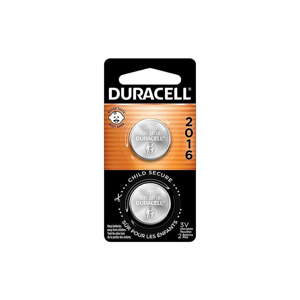 Duracell 2016 3V Lithium Coin Battery, 2/Pack (5005660)