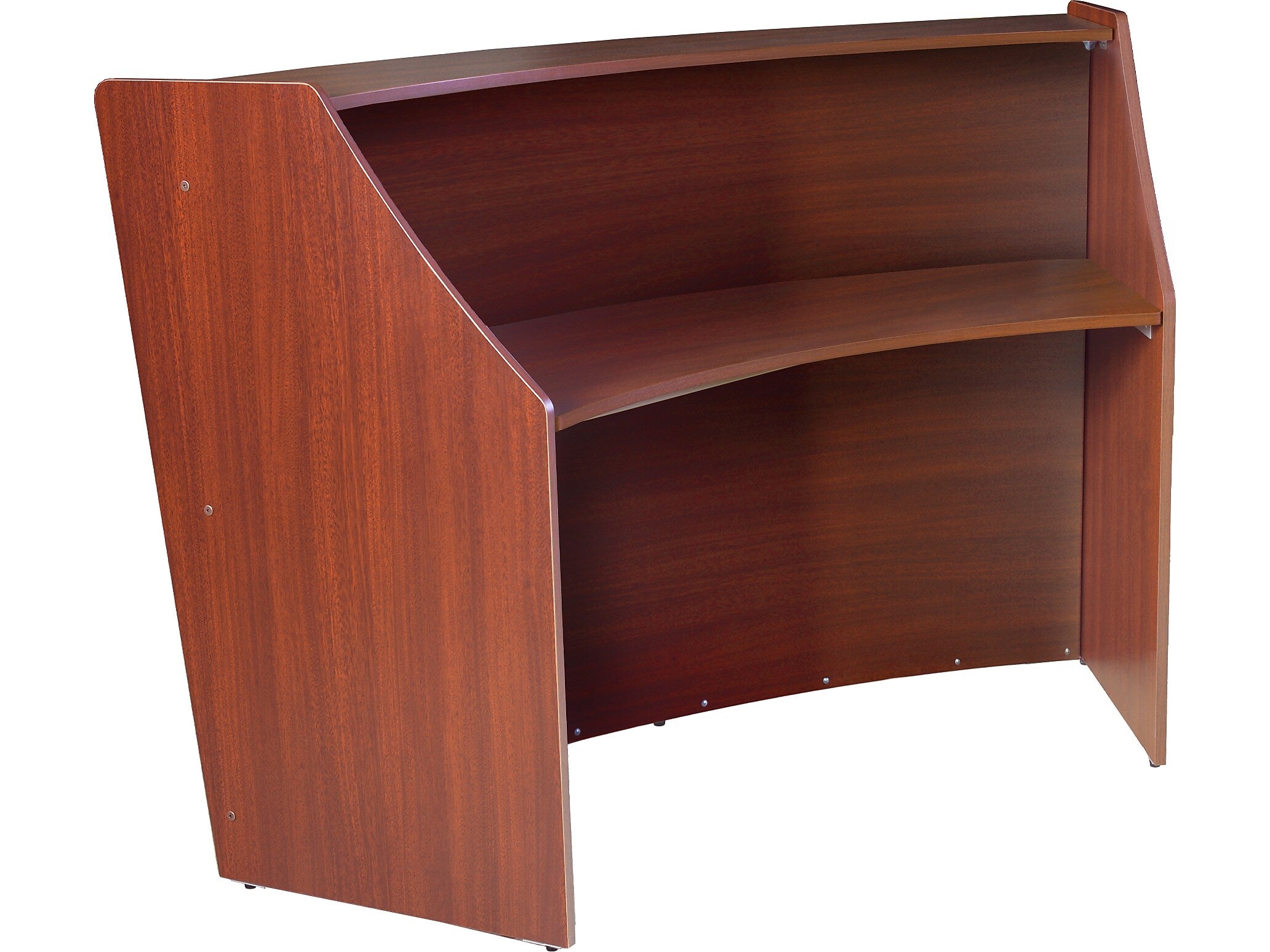 Regency Marque 72"W Curved Reception Desk Workstation, Cherry (77290CH)