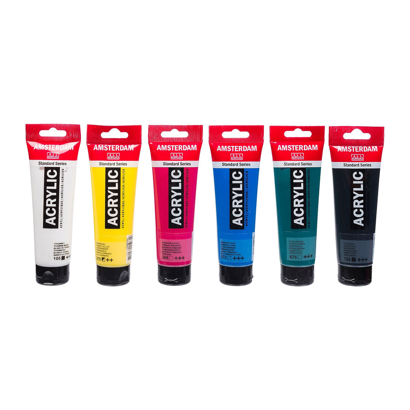 Amsterdam Classroom Acrylic Paint, Assorted Colors, 6/Pack (AMS17791906)