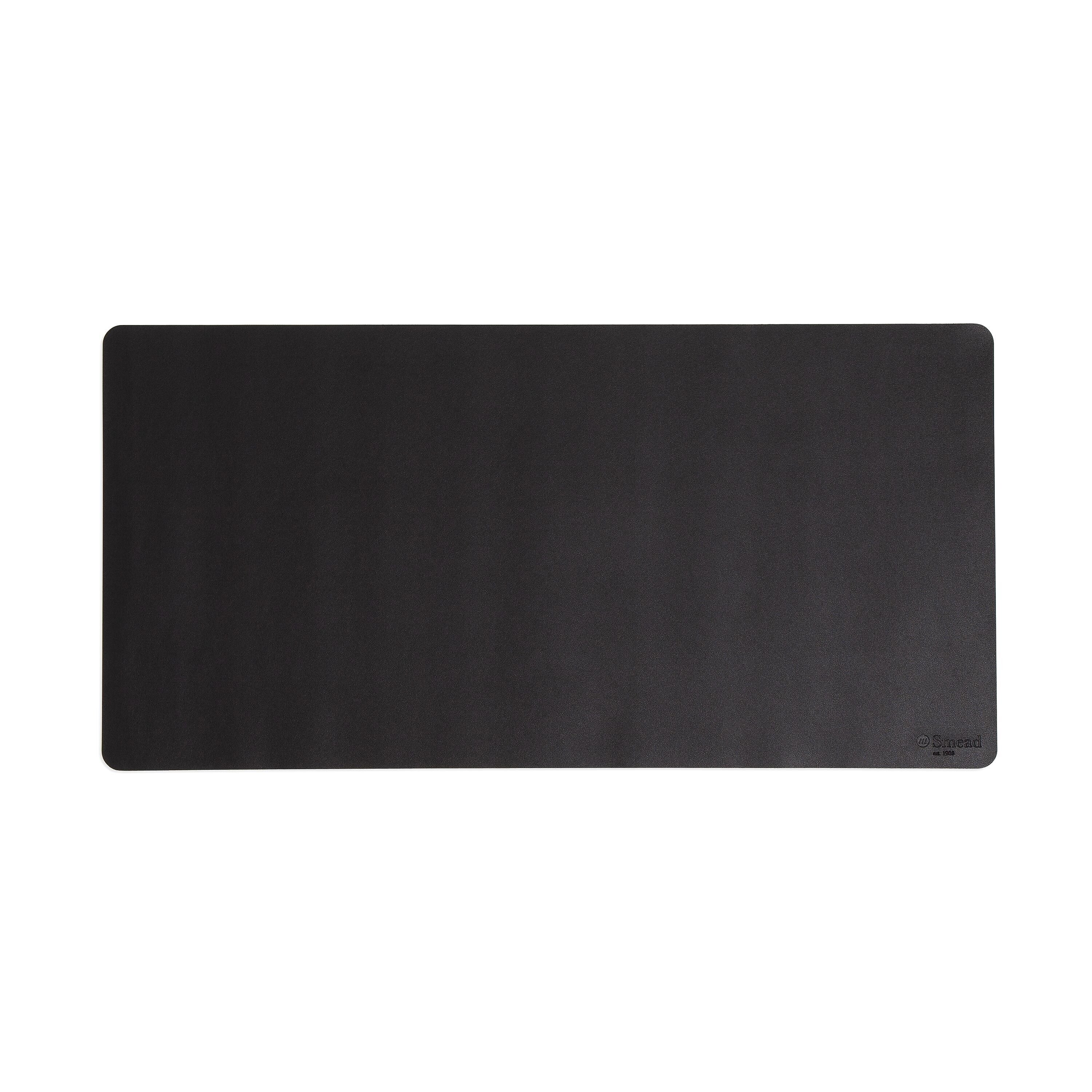 Smead Medium Vegan Leather Anti-Slip Desk Pad, 31.5" x 15.7", Charcoal (64833)
